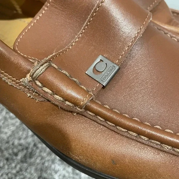 Coach men's caramel brown loafers, size 9.5 - Picture 8 of 16